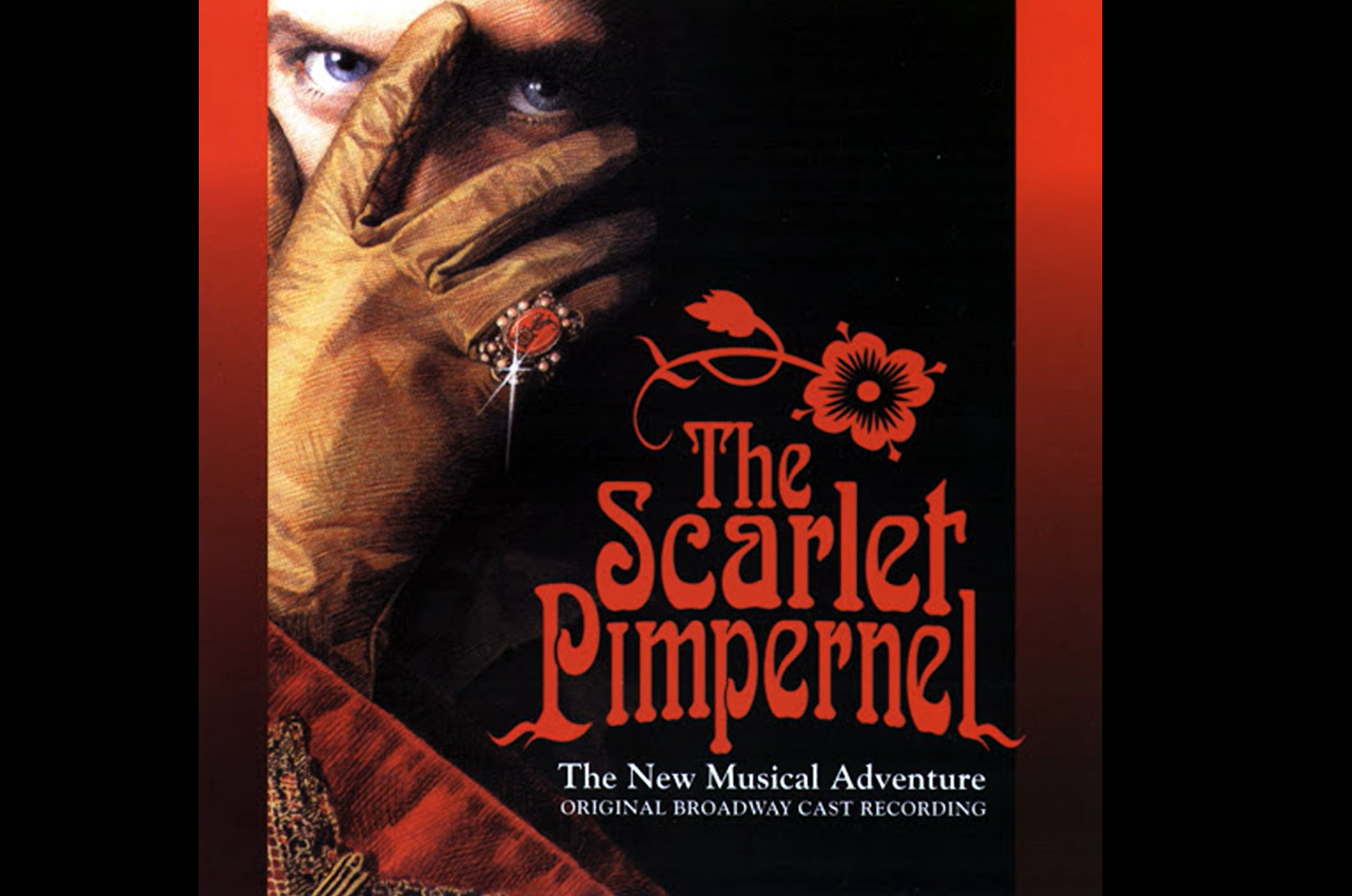 Poster for the musical The Scarlet Pimpernel with a masked figure.